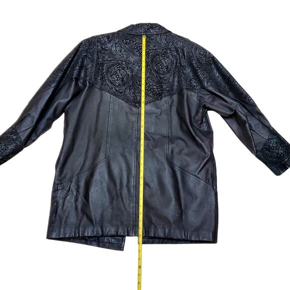 Vtg Outbrook Genuine Leather Mens Large Button Up Jacket - Picture 10 of 11